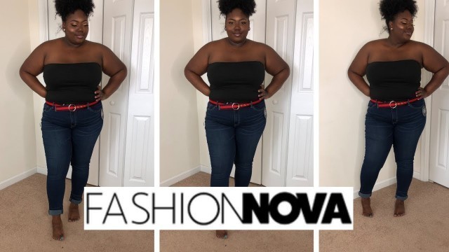 'WHAATT FASHION NOVA JEANS FIT APPLE BELLIES?? Plus Size Jean Try-on ft. Fashion Nova'