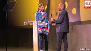 'NETNews: Pharrel William recieves CFDA fashion icon award from Kanye West'