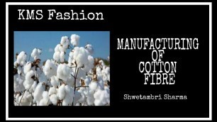 'Cotton Fibre - manufacturing of Cotton by Shwetambri Sharma'