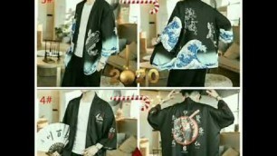 'IMPORT HAWAIIAN SHIRT MEN JAPANESE KIMONO CARDIGAN HARAJUKU Size M-5XL @Elfrida Agustina Sirait'