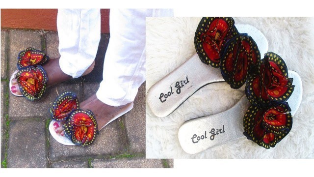 'Sandals/Slippers with African Print Flowers-DIY'