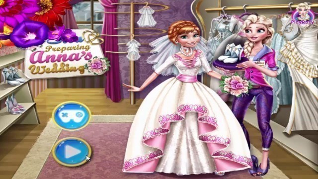 'Frozen game Elsa preparing Anna\'s Wedding and Powerpuff Disney Girls Dress up games'