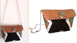 'DIY Fashion Handbag/Purse/Shoulder Bag Tutorial Leather and African Print'