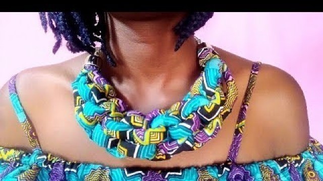 'How to-AFRICAN PRINT Knotted ROPE Necklace-ANKARA(beautarie)'