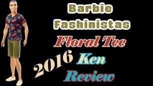 'BARBIE FASHIONISTAS 2016 REVIEW- Floral Tee Doll #3 - Black/AA/Bi-Racial Ken Doll'