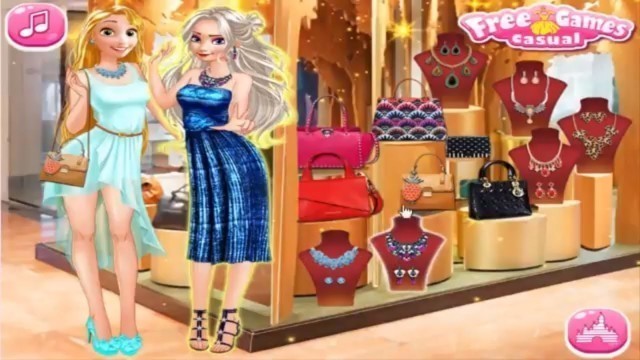 'Disney Frozen Games - Princesses Paris Shopping Spree - Trendy Outfits For Princess Elsa Rapunzel'