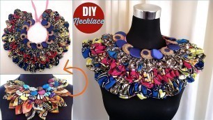 'How I made my (DIY) Beautiful African Print  Necklace/Neckpiece'