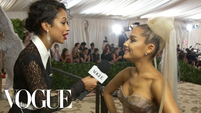 'Ariana Grande on Her Sistine Chapel Ceiling Dress | Met Gala With Liza Koshy | Vogue'