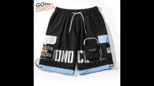 'GOESRESTA Summer Men Shorts Fashionable Loose Big Pocket Shorts Men Fashion Street Drawstring Sports'