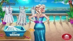 'Frozen games Elsa Laudry Day Washing and Dress up Game for Disney Princesses'