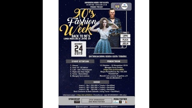 '90\'s Fashion Week Lomba Modelling Se Jateng DIY'