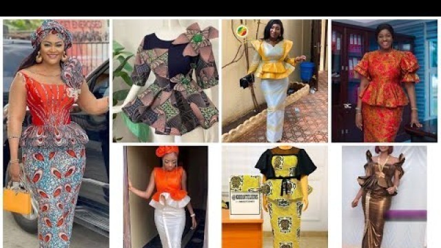'African Fashion: Unique Long skirts and blouses || Lovely slit and kaba styles'