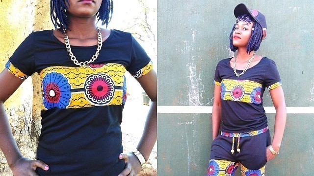 'How to sew T-Sirt with African Print-Ankara style 2018'