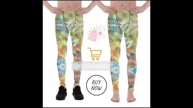 'Japanese style waves men’s leggings for sale'