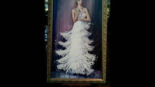 'Painting of Roaring Twenties WomAn in Dresses in the Bausch & Lomb Building on Clinton Avenue in Roc'