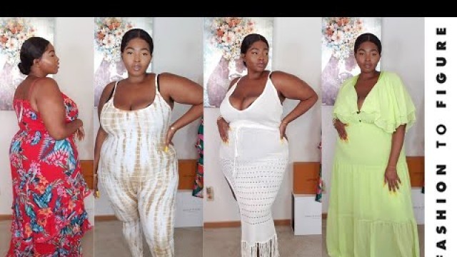 'Beachy Vibes! Fashion To Figure Plus Size Try On Haul | Summer Outfits | Dossier Perfume'