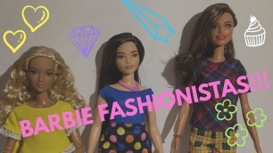 'Curvy and Tall Barbie Fashionista Dolls Unboxing and Fashion Pack Toy Review'