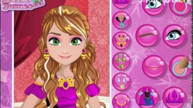 'Disney Frozen Anna Hairstyles Dress Up and Make Up Game'