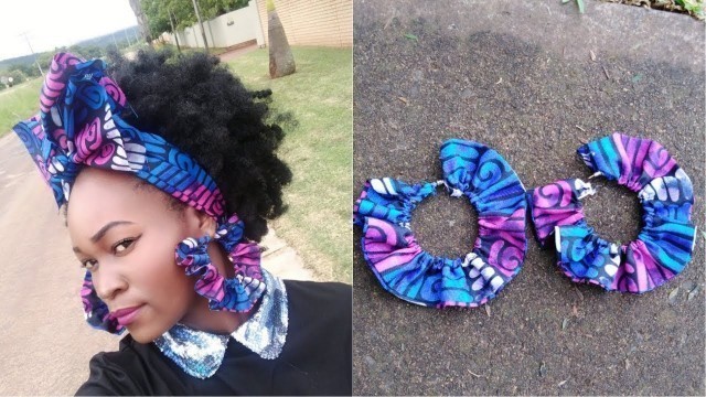 'Easy Ankara/African print wax Earrings ft Dropship Dress'