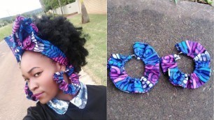 'Easy Ankara/African print wax Earrings ft Dropship Dress'