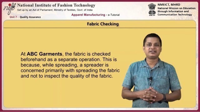 'Apparel manufacturing: quality assurance'