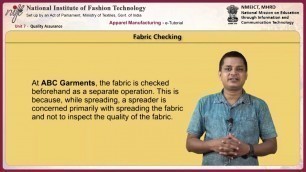 'Apparel manufacturing: quality assurance'