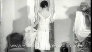 'Retro Roaring 20\'s Italian fashions in 1958 fashion show   www.PublicDomainFootage.com'